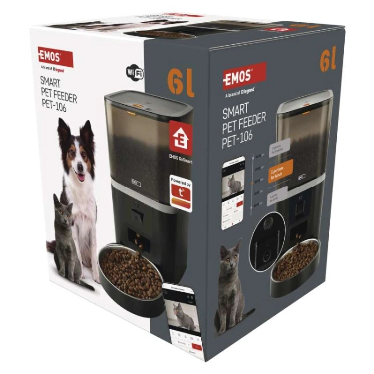GoSmart Karmidło z kamerą PET CARE, 6 l, czarne, Wi-Fi