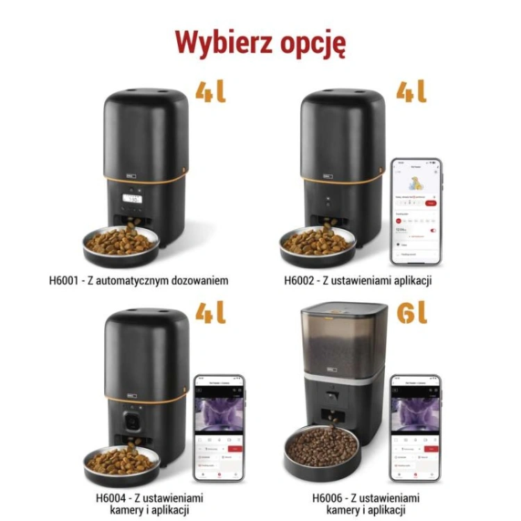 GoSmart Karmidło z kamerą PET CARE, 6 l, czarne, Wi-Fi