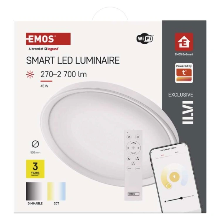 GoSmart Oprawa LED natynkowa, okrągła, 45W, RGB, ściemnialna, WiFi