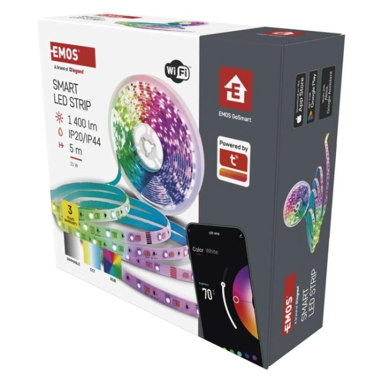 GoSmart Taśma LED 5m, 21W, 1400lm, RGB/CCT, WiFi