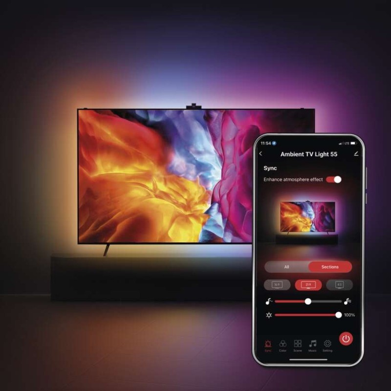 GoSmart Oświetlenie Ambilight LED RGB do TV 55'' (139 cm)