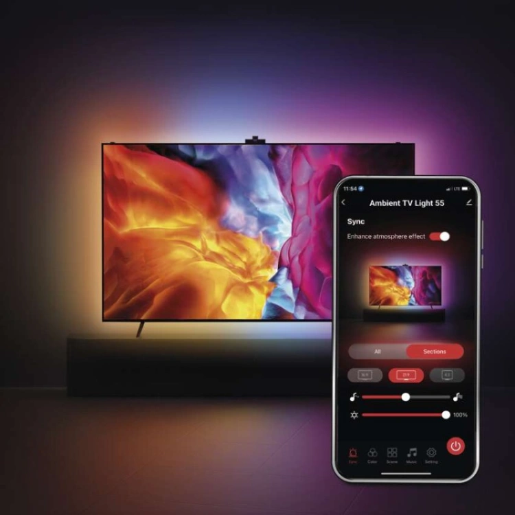 GoSmart Oświetlenie Ambilight LED RGB do TV 55'' (139 cm)