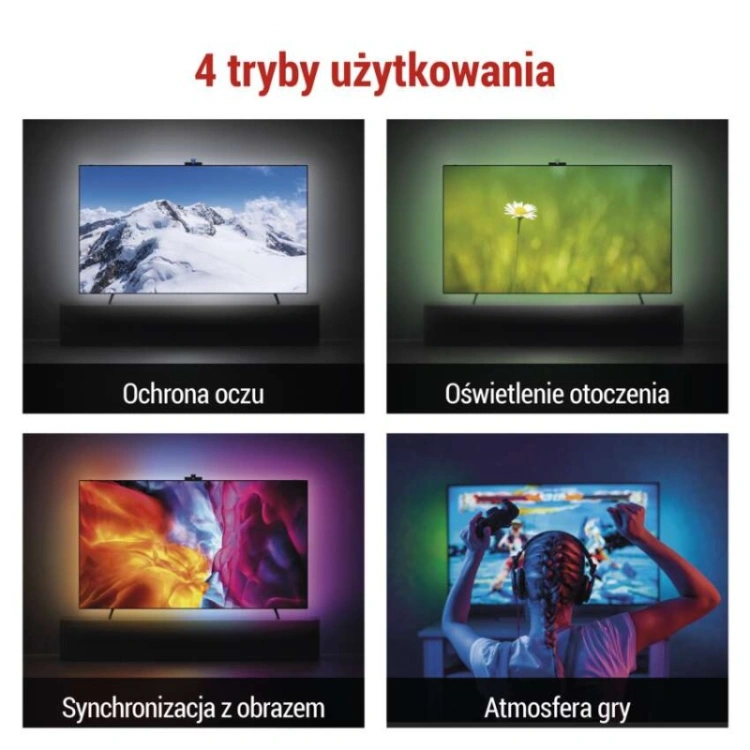 GoSmart Oświetlenie Ambilight LED RGB do TV 55'' (139 cm)