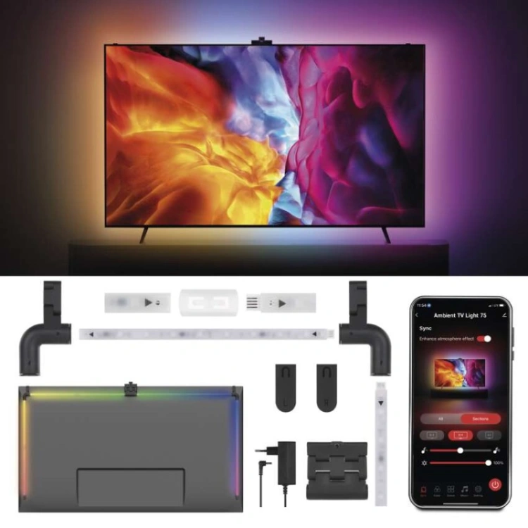 GoSmart  Oświetlenie Ambilight LED RGB do TV 75“ (189 cm)