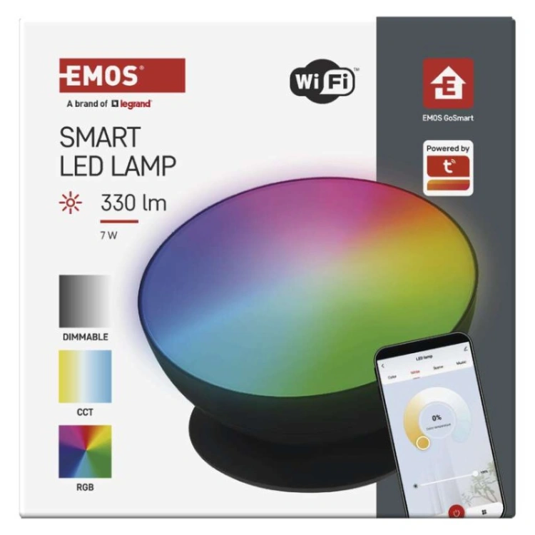 GoSmart Oprawa LED Ambilight, czarna, ciepła –zimna biel/ RGB, WiFi
