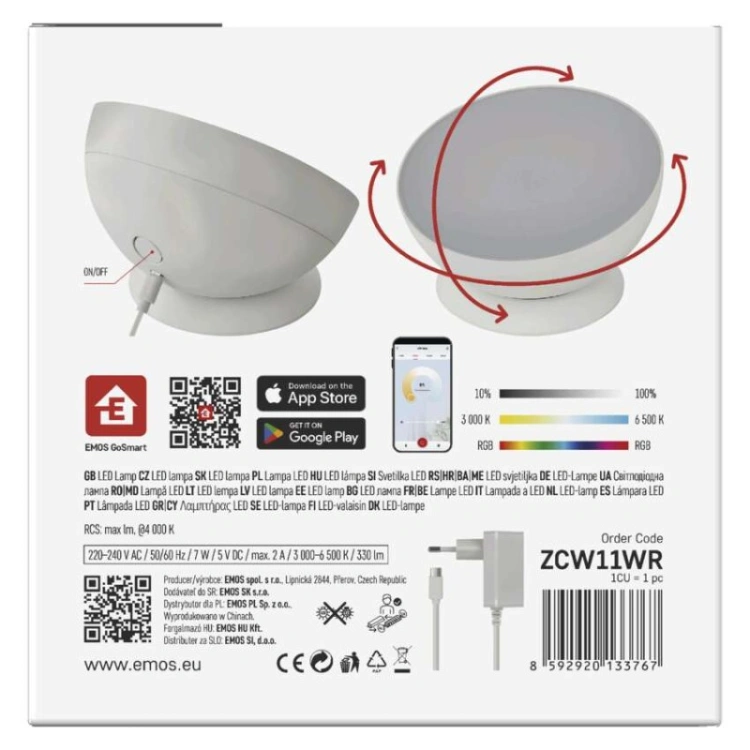 GoSmart Oprawa LED Ambilight, biała, ciepła–zimna biel/ RGB, WiFi