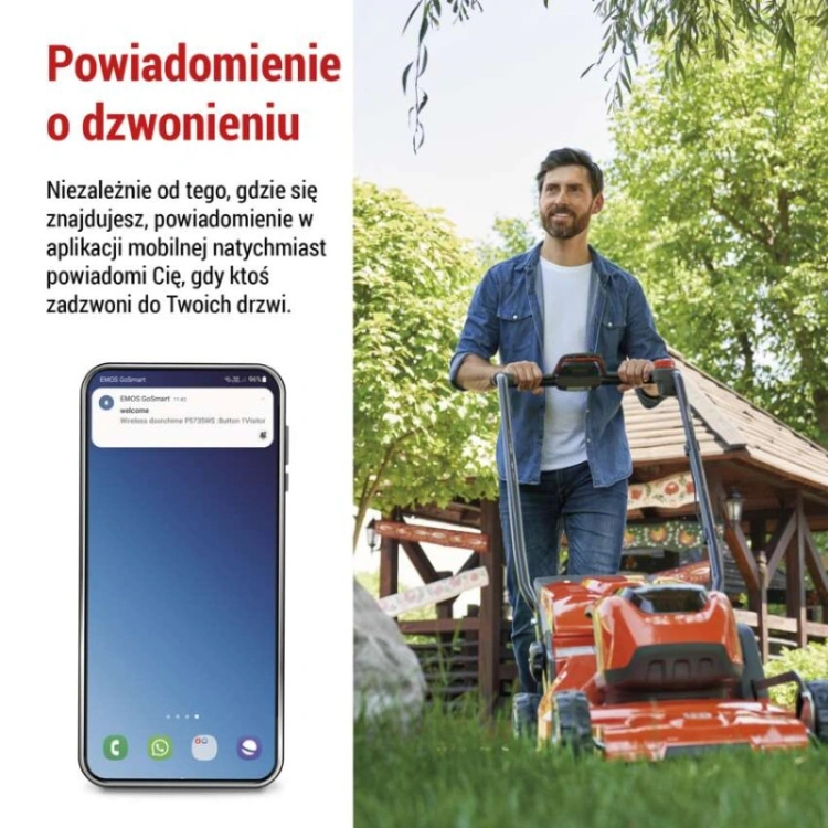GoSmart Dzwonek bezprzewodowy z WiFi, srebrny