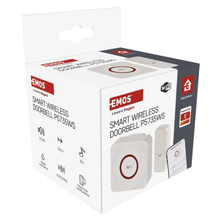 GoSmart Dzwonek bezprzewodowy z WiFi, biały