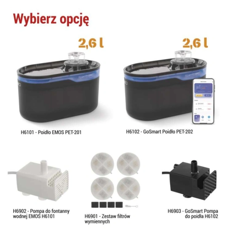 GoSmart Poidło PET CARE, 2,6 l, szary, Wi-Fi