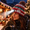 Czapka czerwono-zielona Eco Light z modułem LED z przodu