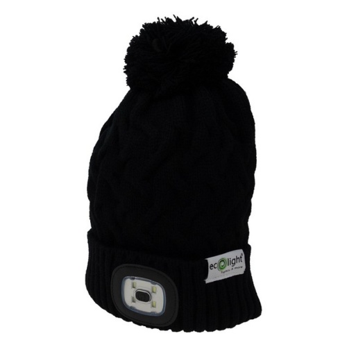 Czarna czapka Eco Light z modułem LED z przodu