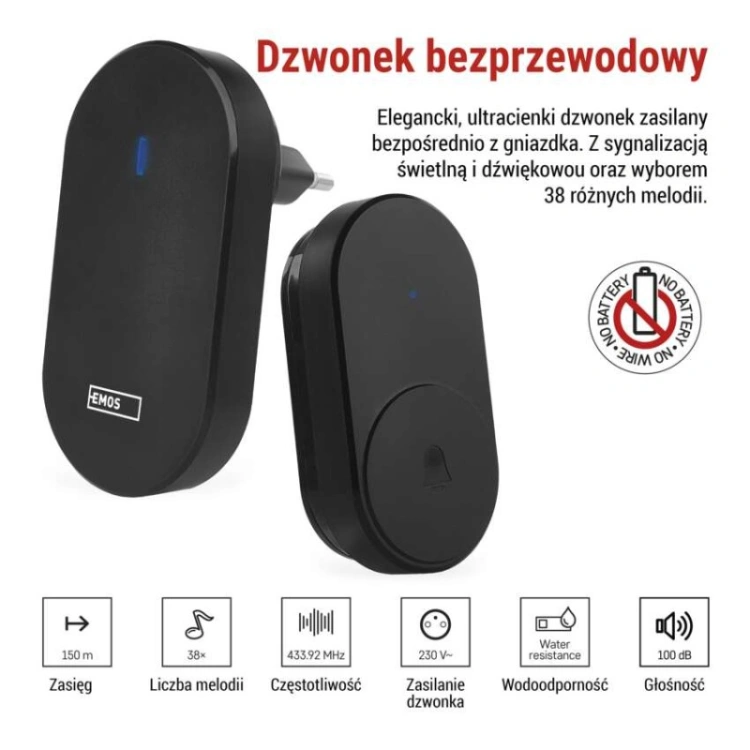Dzwonek bezprzewodowy do drzwi P5739B