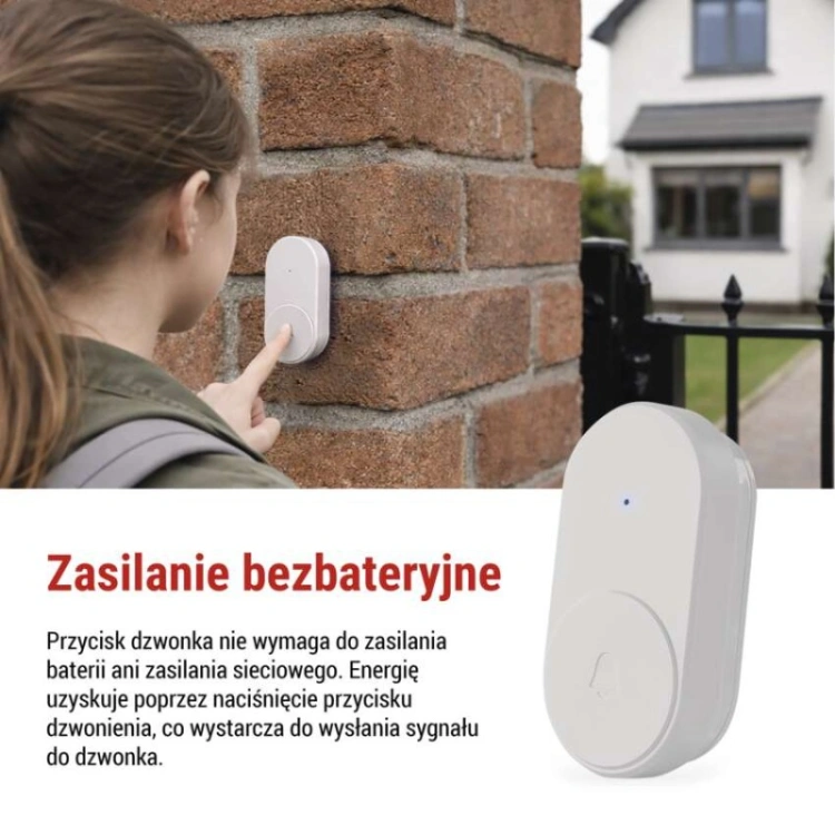 Zewnętrzny bezbateryjny przycisk do dzwonka P5739W, P5739B