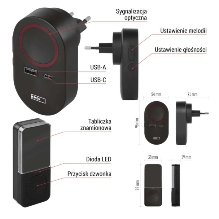 Dzwonek bezprzewodowy do drzwi P57U01