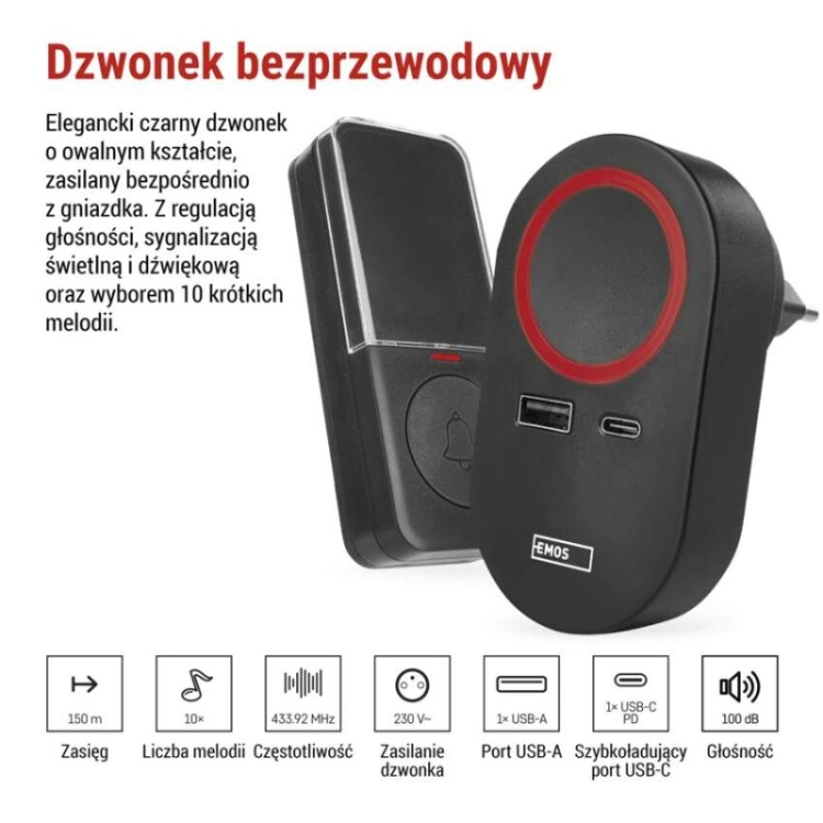Dzwonek bezprzewodowy do drzwi P57U01