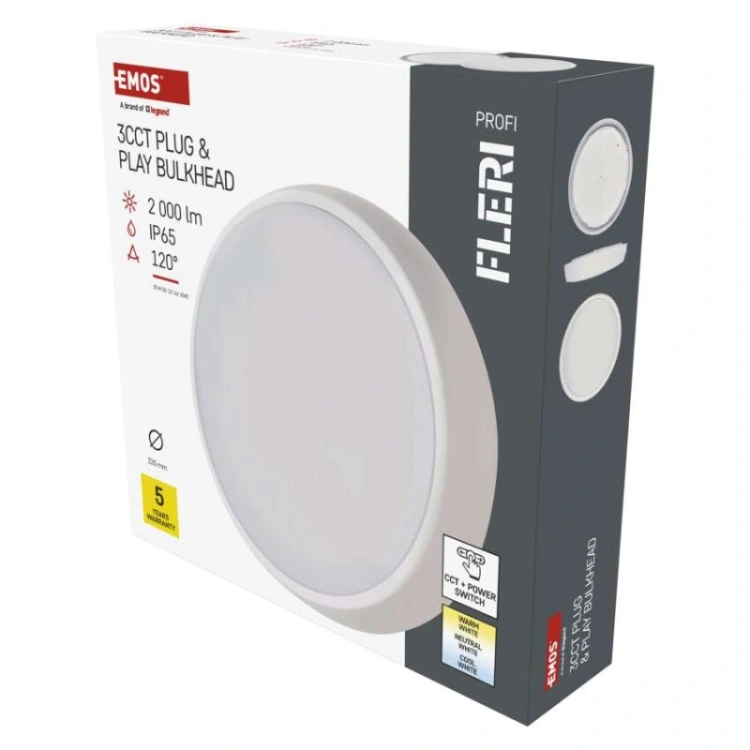 Oprawa LED FLERI, 20W regulowana CCT, IP65