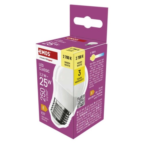 Żarówka LED CLS Mini Globe / E27 / 2,2 W (25 W) / 250 lm / ciepła biel