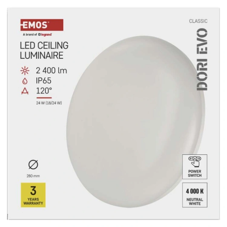Oprawa LED DORI EVO, 24W, IP65, Neutralna biel
