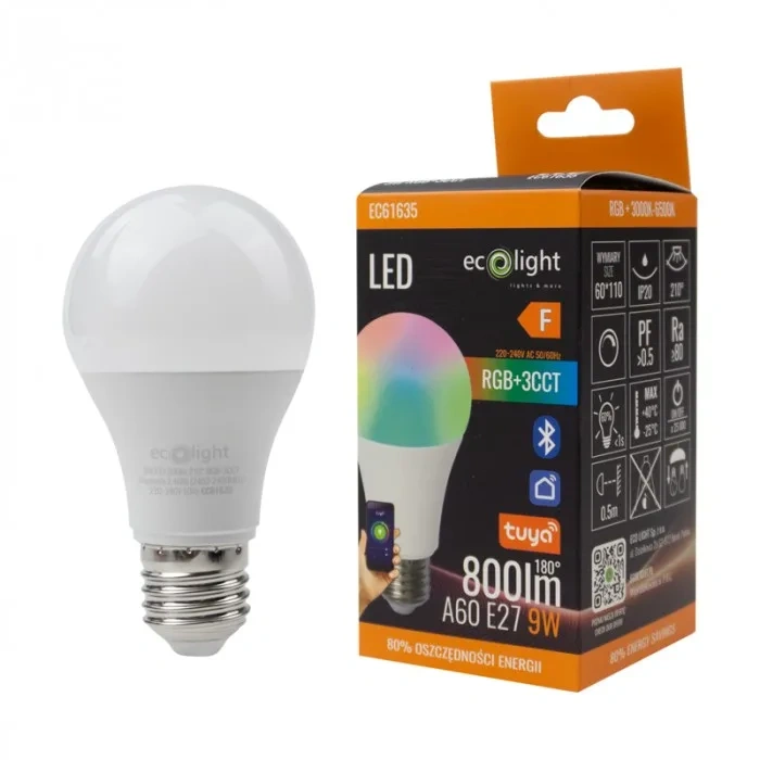 Żarówka E27 Bluetooth współpracująca z aplikacją Smart Life