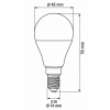 Wymiary żarówki ECO LIGHT GOLF BALL E14 47x88mm