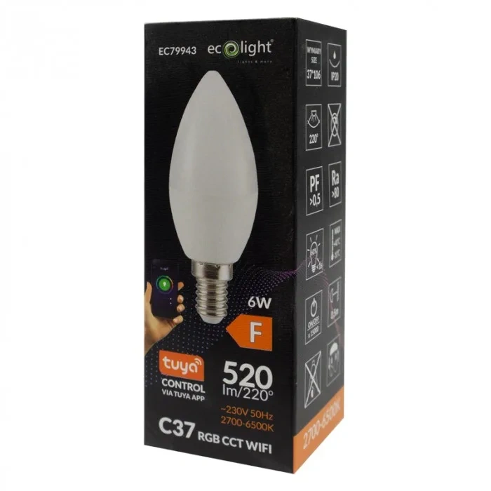 Regulacja światła białego 2700–6500K żarówki ECO LIGHT