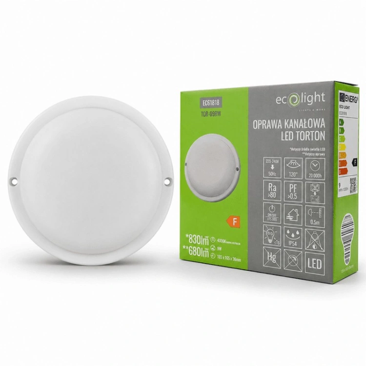 Oprawa LED Torton 9 W 680 lm IP54 biała