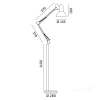 Wymiary lampy podłogowej LED2B AURIQ ST E27
