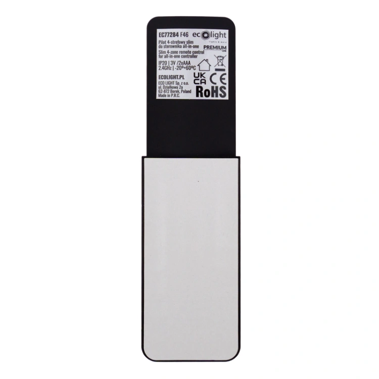 Pilot 4-strefowy slim do sterownika all-in-one czarny