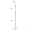 Wymiary białej lampy podłogowej LED TEILO 10W