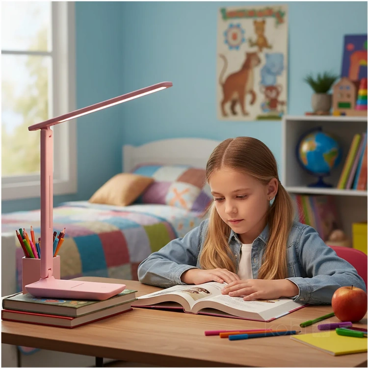 Różowa lampka LED2B NOBLITE N z uchwytem na telefon
