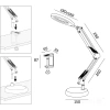 Wymiary lampki biurkowej LED2B AURIQ LOUPE