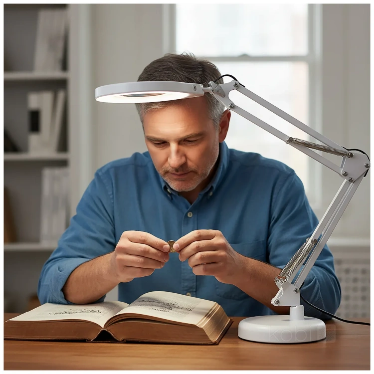 Lampka LED2B AURIQ LOUPE z lupą powiększającą 5x