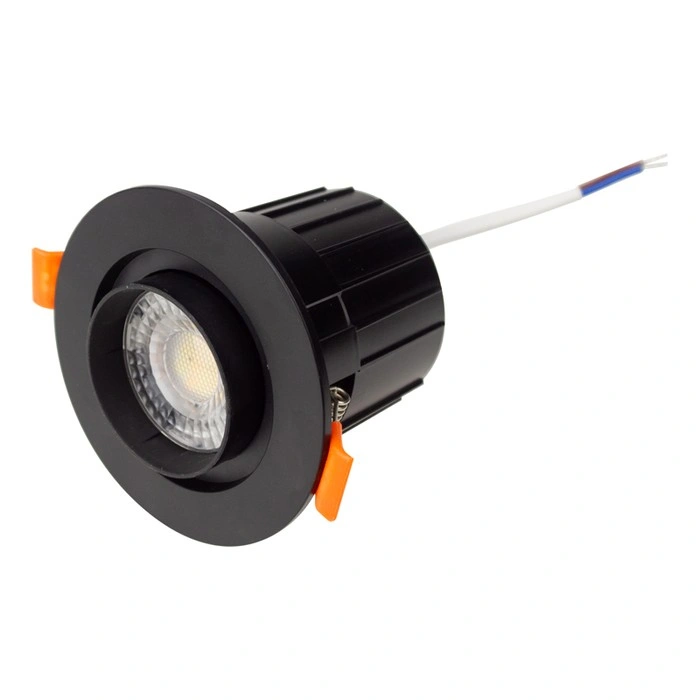 Okrągły front czarnej oprawy LED Eco Light