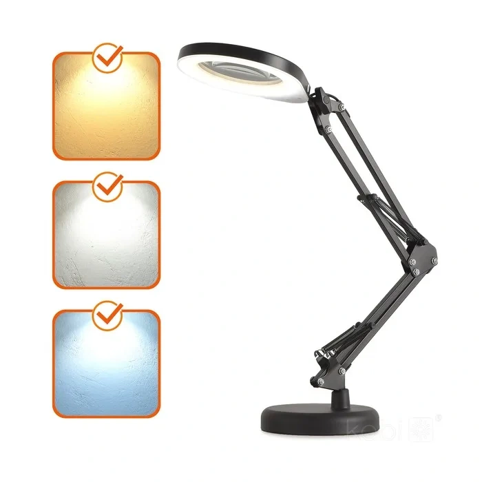 Lampka biurkowa LED AURIQ LOUPE 10W 3CCT czarna LED2B barwy światła