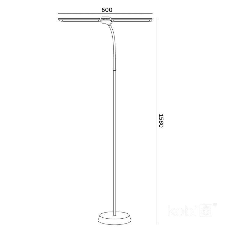 Wymiary lampy podłogowej LED2B TEILO 2