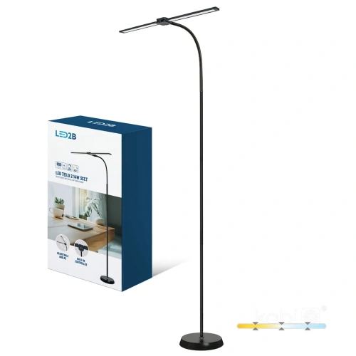 Czarna lampa podłogowa LED2B TEILO 2 14W 3CCT