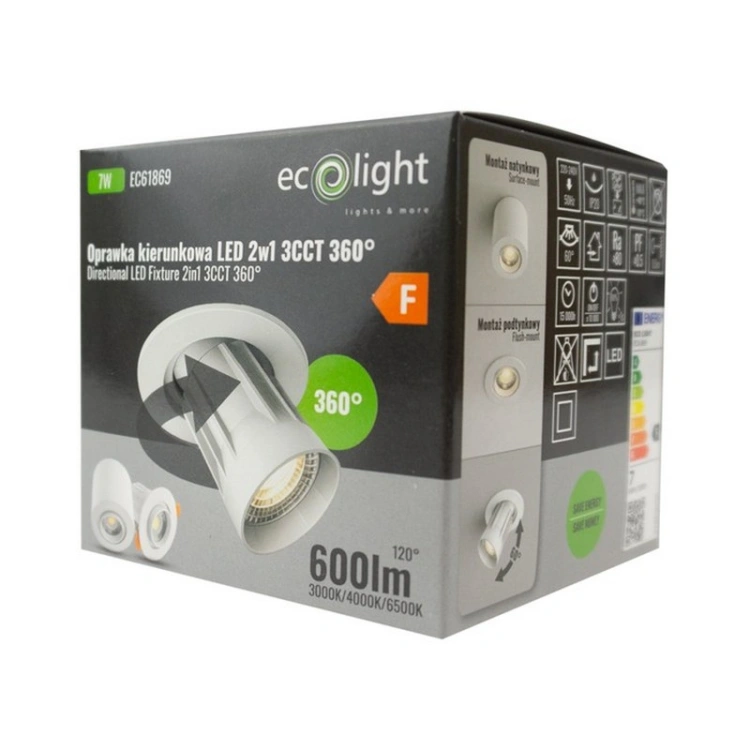 Oprawa kierunkowa LED 7 W 600 lm biała