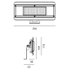Wymiary oprawy LED MULTILUXO 50W 256x133x63mm