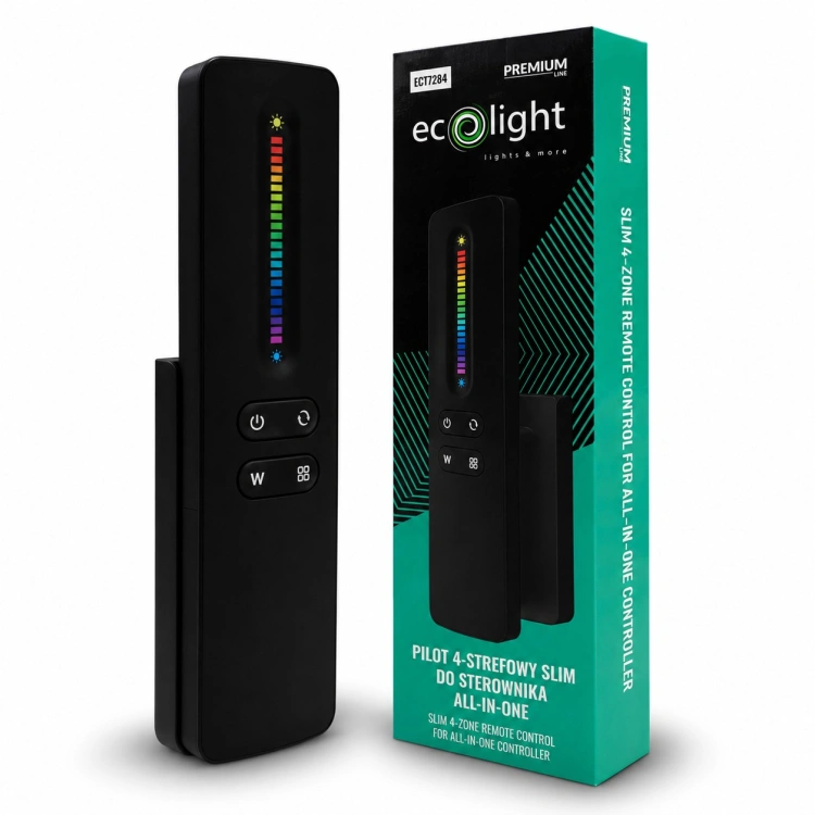 Czarny pilot LED 4-strefowy Slim Eco Light All-in-One