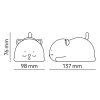 Wymiary lampki nocnej LED DREAM CAT 137x98x76mm