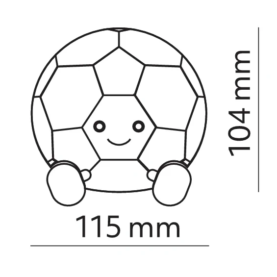 Wymiary lampki nocnej DREAM BALL 1 115x104mm