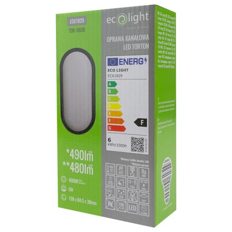 Eco Light Torton TOR-06OB – czarny plafon
