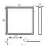 Wymiary ramki LED AVAR N 591x591x11 mm