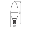 Wymiary żarówki Kanlux C35 E14 34x103 mm