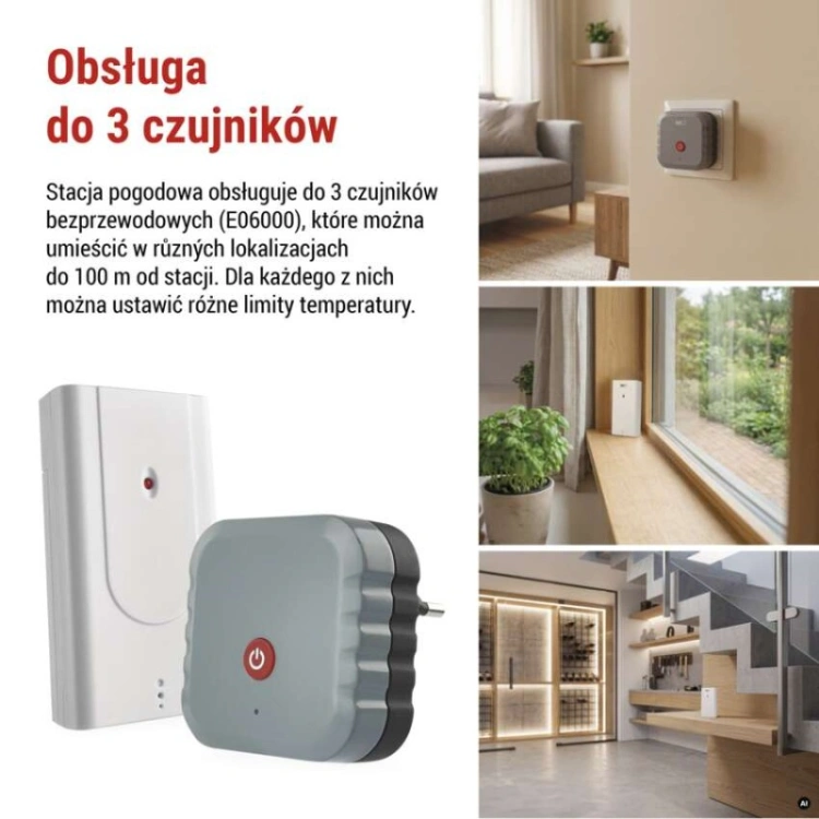 Stacja pogodowa E6000 z aplikacją na telefon, WiFi