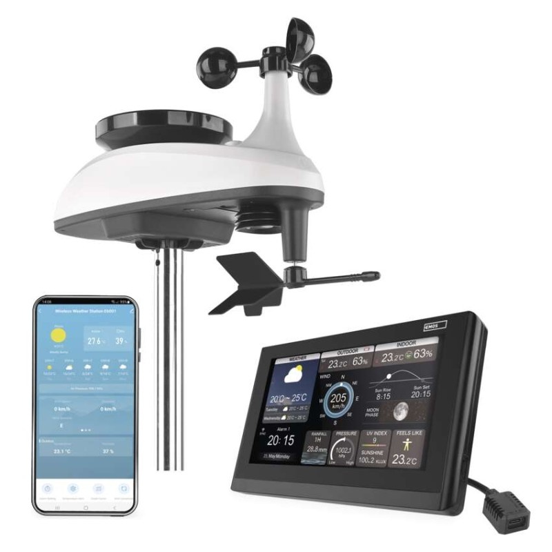Stacja pogodowa E6001 z aplikacją na telefon, WiFi