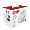 Adapter podróżny do Europy Centralnej, biały, 1×USB-C, 1×USB-A