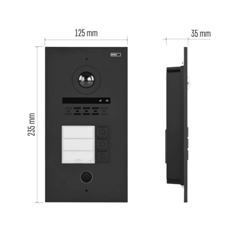 Jednostka kamery GoSmart do monitora IP880B 2WIRE i wideodomofonu IP-880A 2WIRE, 3 przyc.