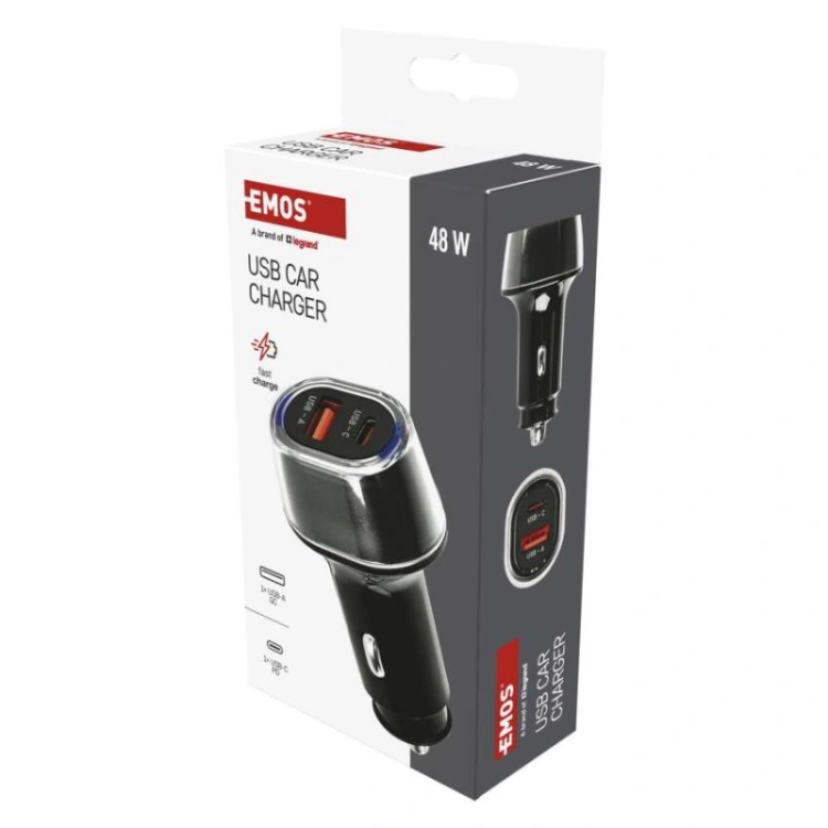 Ładowarka samochodowa USB PD/QC 48 W