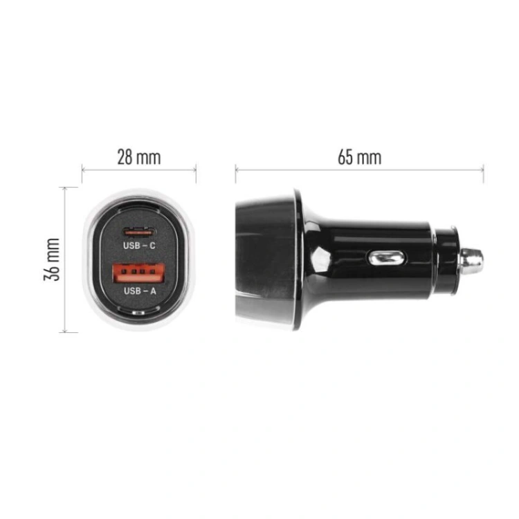 Ładowarka samochodowa USB PD/QC 48 W